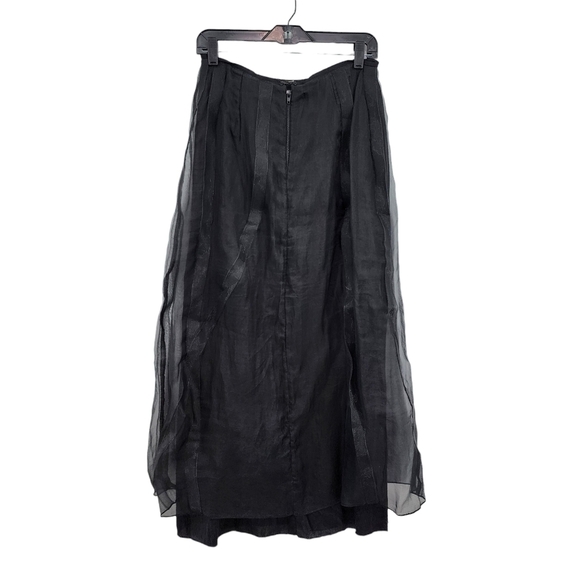 Cynthia Ashby Women's Zora 100% Silk Layered Sheer Skirt Gothic - S - Picture 5 of 8